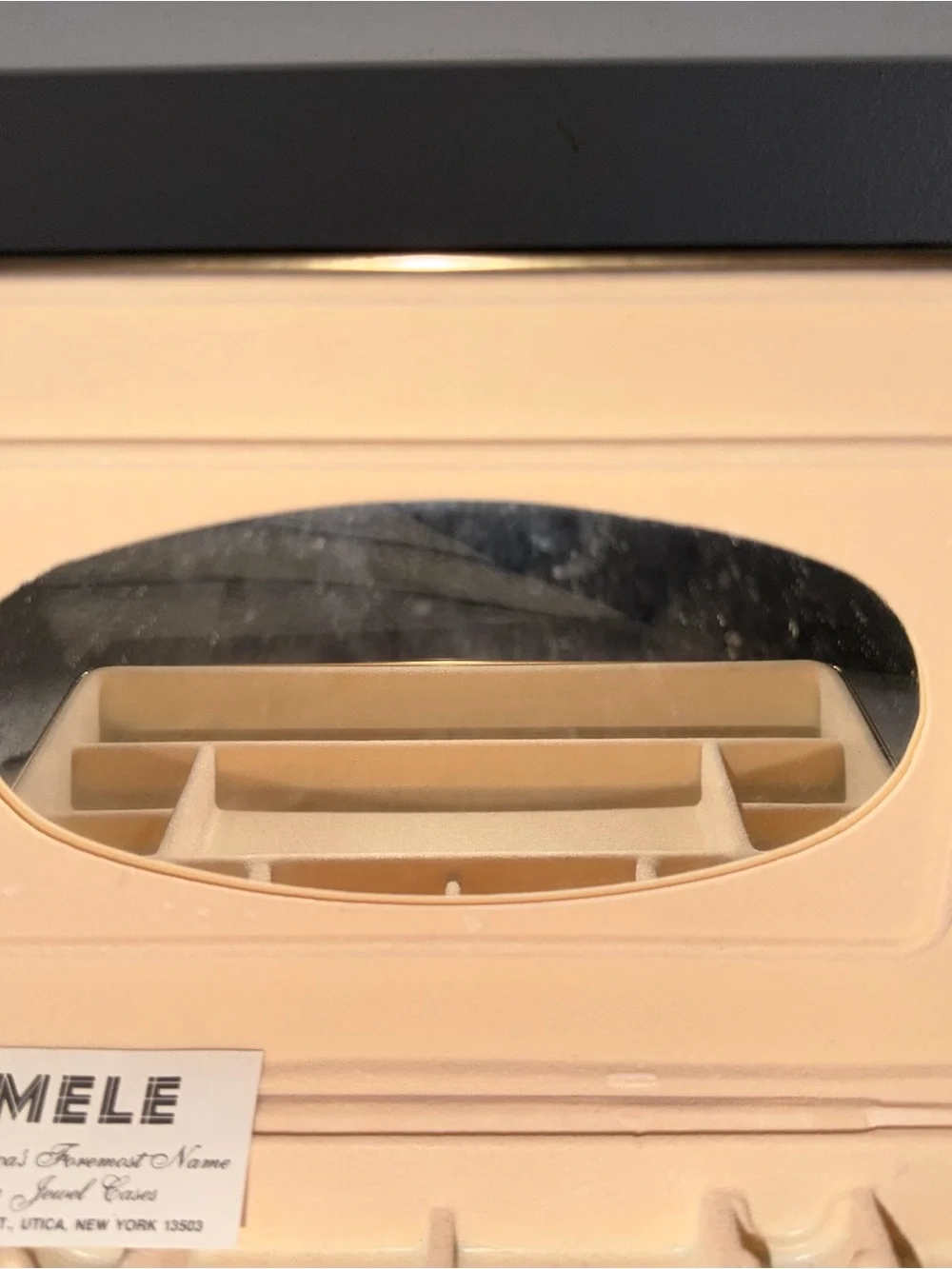 Mele Velvet Jewelry Organizer Tray in Beige interior